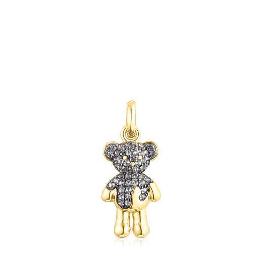 Silver vermeil TOUS Teddy Bear Splash Pendant with iolite