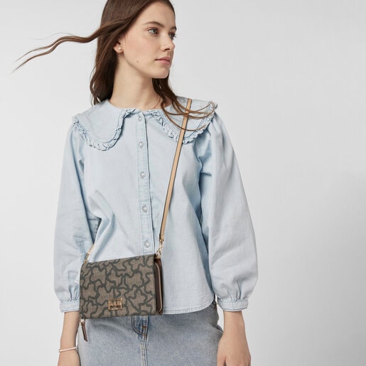 Multi-beige Kaos Icon Crossbody wallet