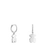 Silver Hoop earrings with bear pendant charm Sweet Dolls