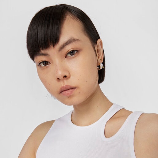 עגילי שלושה חישוקים Beach מוורמיל כסף וכסף