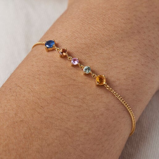 Silver Vermeil Glaring Bracelet with multicolored Sapphires