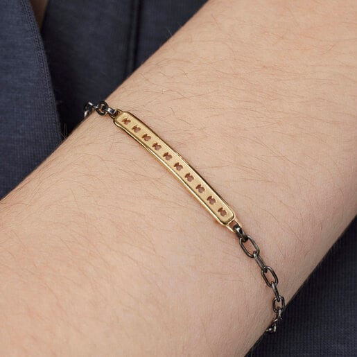 ベアシルエットをあしらったツートーンのブレスレット TOUS Bear Row