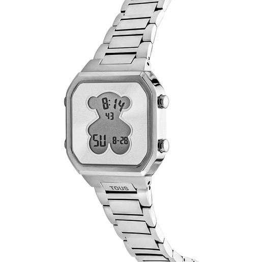 Digital Watch with stainless steel bracelet D-BEAR