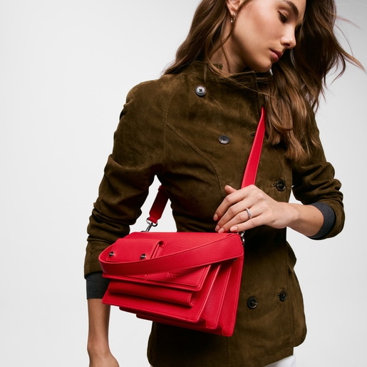 Sac à bandoulière rouge moyen TOUS Audree Pockets