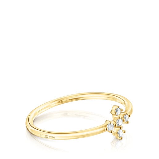 Gold Cross ring with diamonds Les Classiques