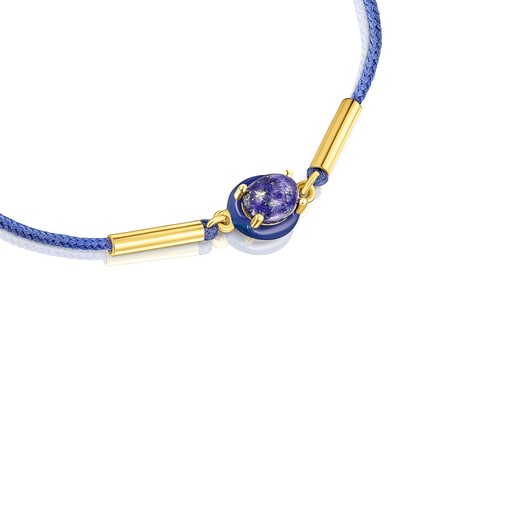Bransoletka kordonkowa TOUS Vibrant Colors z lapis-lazuli, pokryta lakierem