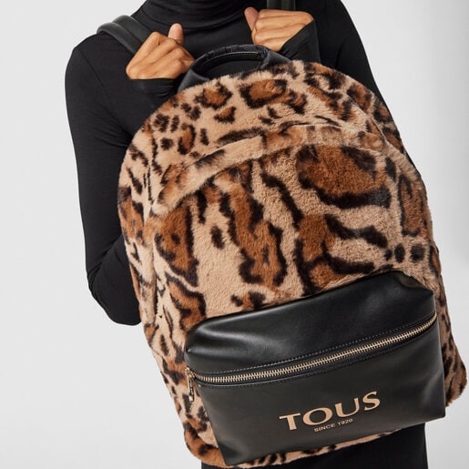 Medium beige and black Amaya Wild Backpack