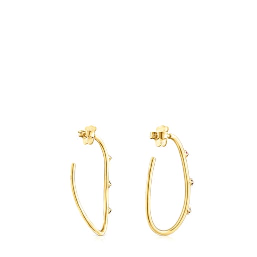 Silver vermeil Magic Nature hoop Earrings with gemstones | TOUS