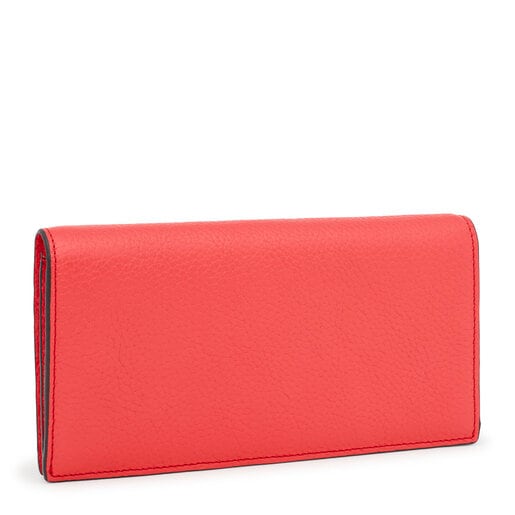 Flat coral-colored leather TOUS Balloon Wallet | TOUS