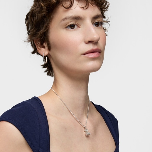 ロールドシルバーを使用したベア・ペンダントトップ Bold Bear