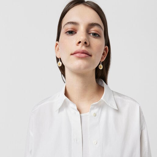 Короткие серьги с камеей Oceaan двух оттенков