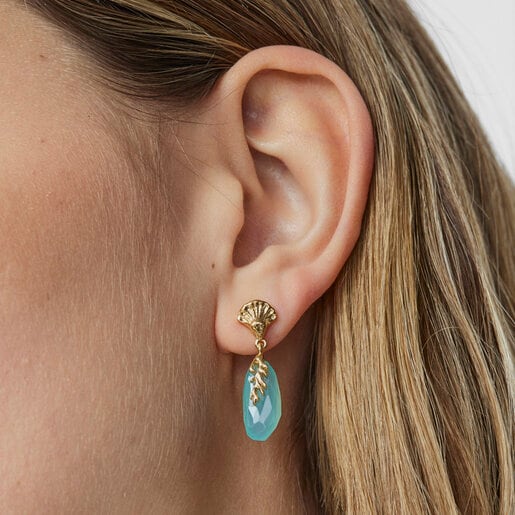 Серьги TOUS Oceaan Color из вермеля с сердоликом и халцедоном