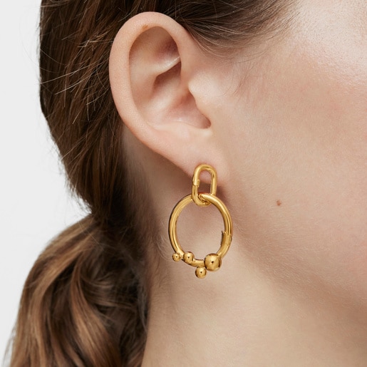 Small Earrings with 18kt gold plating over silver Hold Oval
