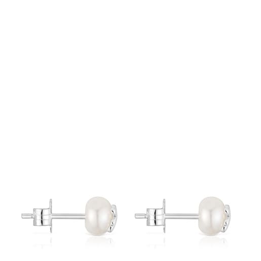 Boucles d’oreilles argent et perles de culture 6 mm TOUS Icon Pearl