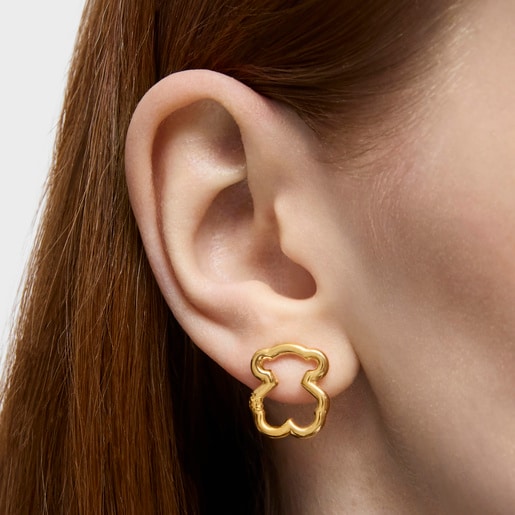 Gold Hold Bear Earrings