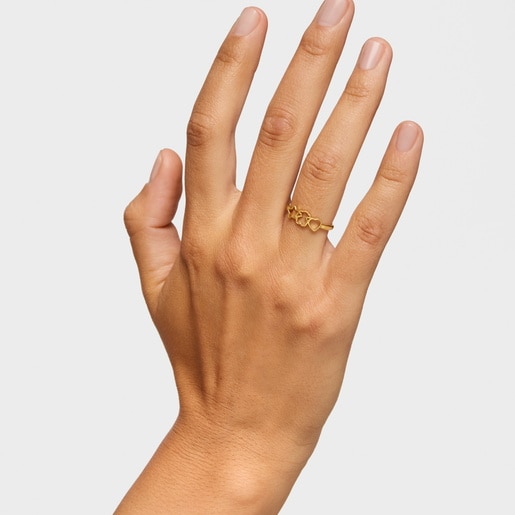 Silver Ring and motifs with 18kt gold plating over silver TOUS Motifs