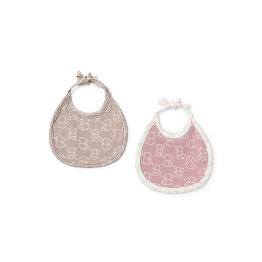 Set of baby bibs in Icon pink