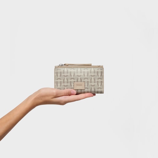 Small sand-colored Card wallet TOUS Double Way Manifesto
