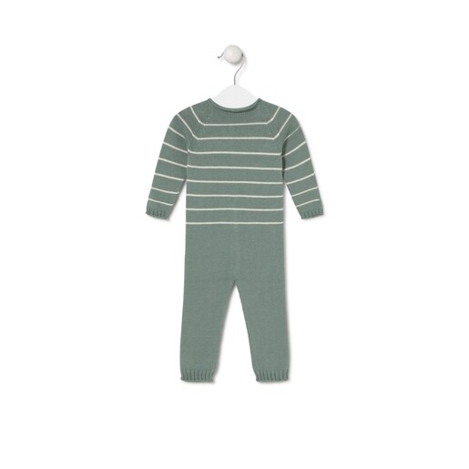Footless baby playsuit in Tricot mist