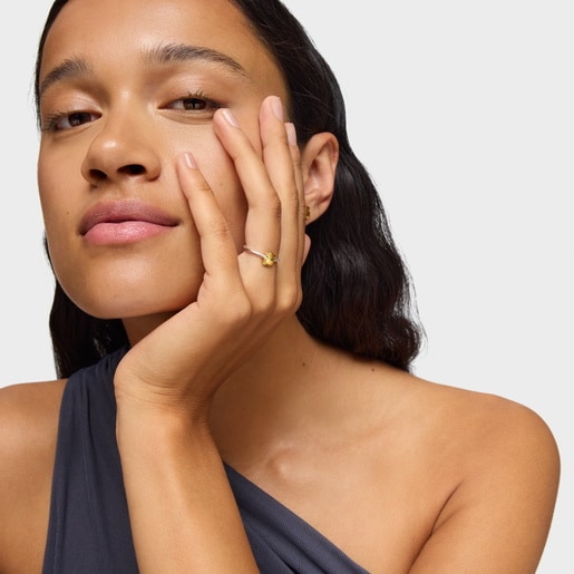 خاتم بدرجتَي لون مزدان بدبدوب من تشكيلة Icon Metal