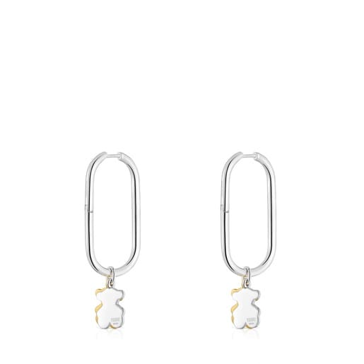 Sweet Dolls two-tone Hoop earrings with bear motif