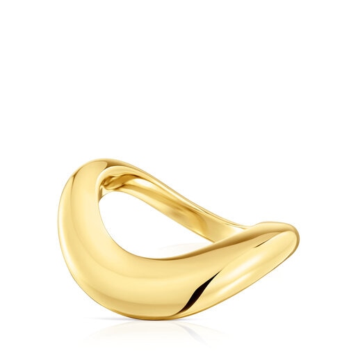 Malý stříbrný prsten Galia Basics pozlacený 18karátovým zlatem