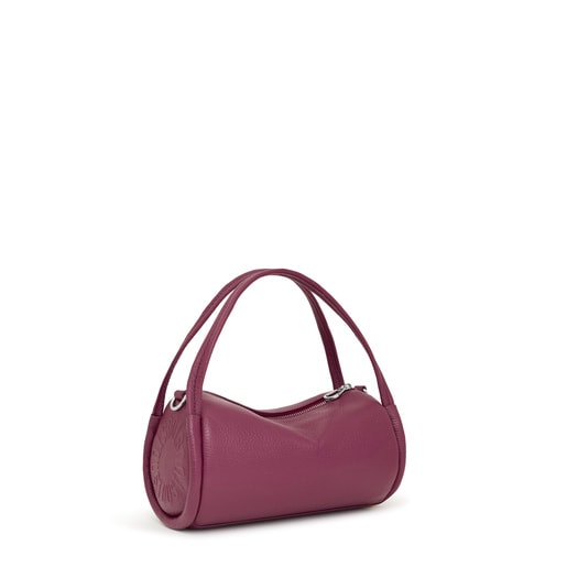 Small burgundy leather Duffel bag TOUS Miranda