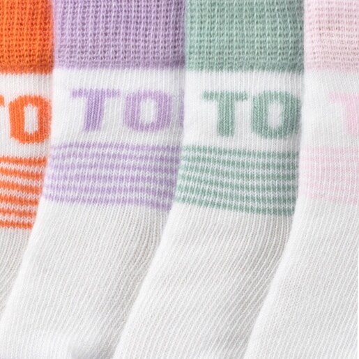 Pack of 4 pairs of baby socks in SSocks pink