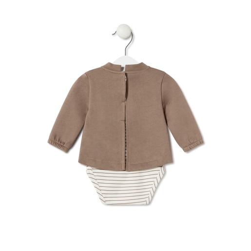 Baby bodysuit with t-shirt in Classic beige