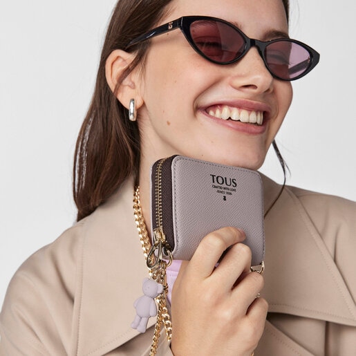 Medium mauve colored TOUS Pop pendant Change purse