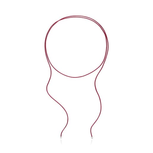 Long burgundy-colored silver Necklace TOUS Basics