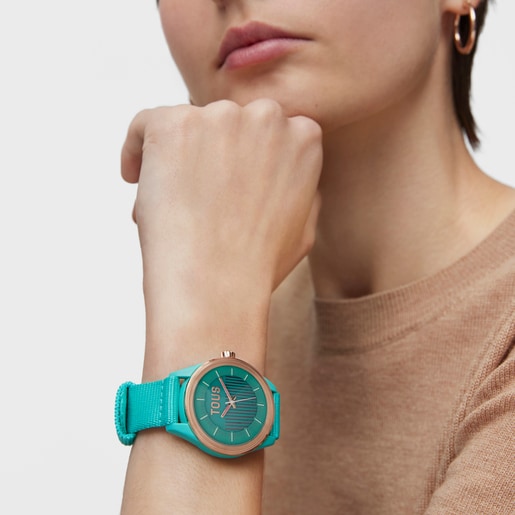 Montre solaire Vibrant Sun durable turquoise