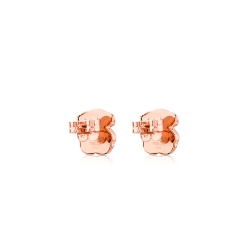 Boucles d’oreille Motif en argent vermeil rose