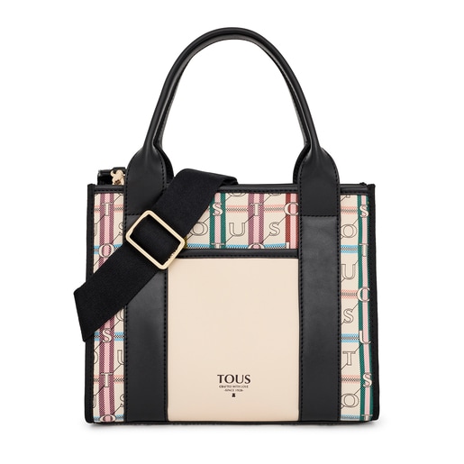 Borsa shopper media bianca e nera Amaya TOUS Crossroad