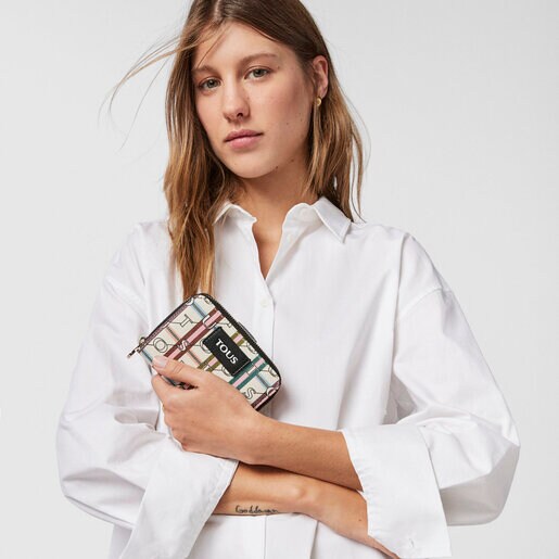 Маленький бежево-черный кошелек TOUS Crossroad