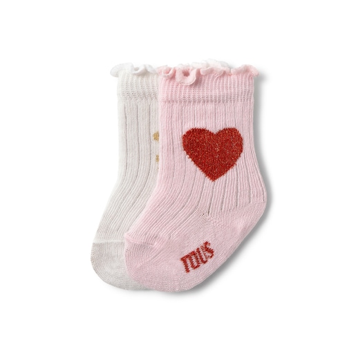 Pack of 2 pairs of baby socks in SSocks pink