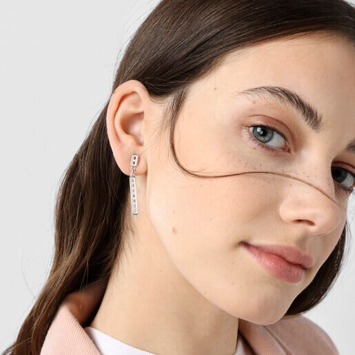 עגילי TOUS Bear Row מכסף עם צלליות דובונים