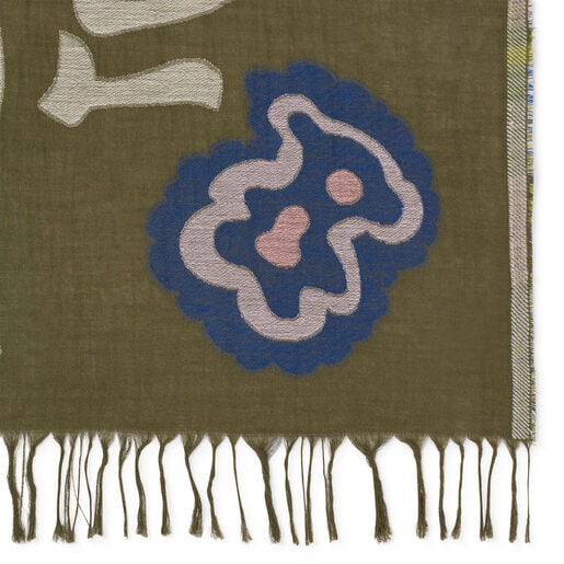 Foulard de jacquard caqui TOUS Tilsa