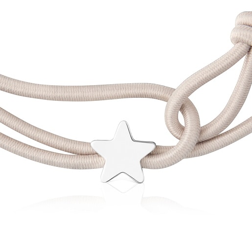 Gray elastic Bracelet and silver star Sweet Dolls