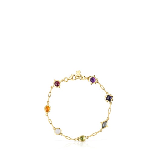 Pulsera con baño de oro 18 kt sobre plata y gemas Magic Nature
