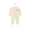 Knitted baby outfit in Tricot ecru