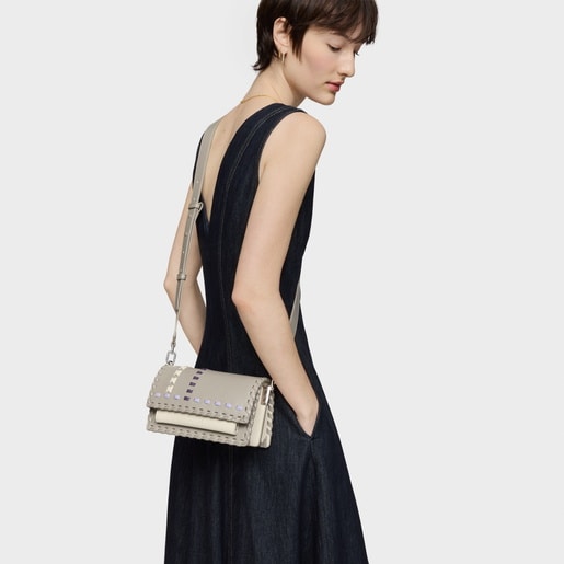 תיק צד Audree Pasadas קטן בצבע בז'