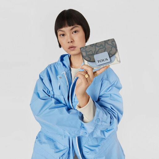 Beige and blue Amaya Kaos Icon Purse