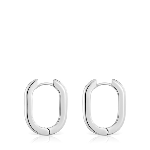 Long 22 mm silver Hoop earrings TOUS Basics | TOUS