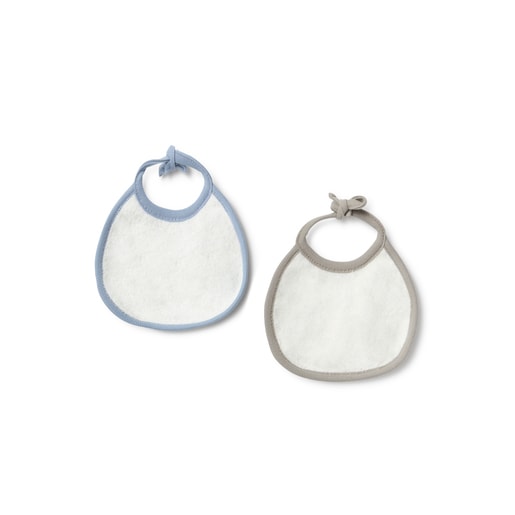 Set of 2 baby bibs in Classic blue