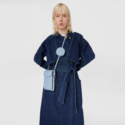 Blue TOUS La Rue Hanging Phone Pouch with Wallet