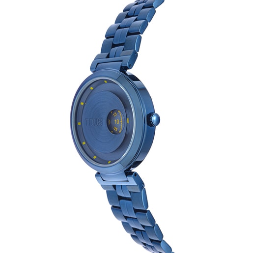 Reloj analógico con brazalete de acero IP azul MARS