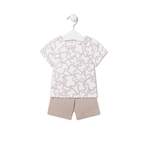 Terry cloth baby outfit in Kaos beige