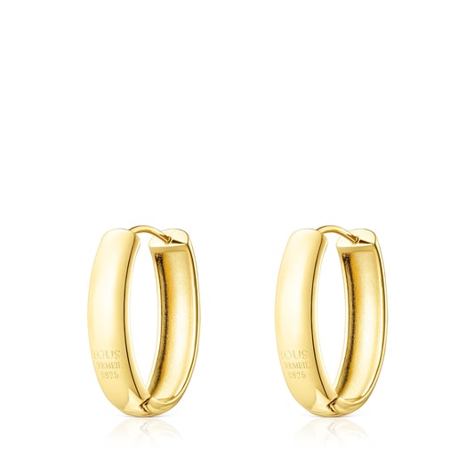 Aros TOUS Basics oval con baño de oro 18 kt sobre plata