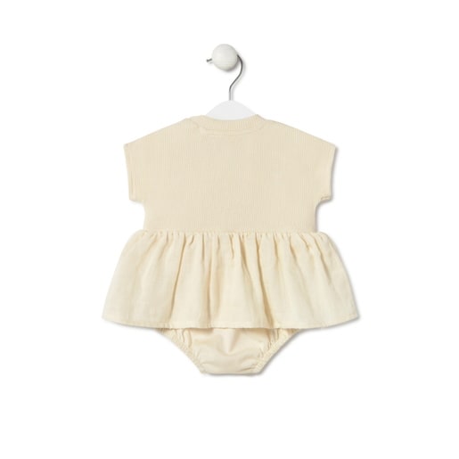 Baby bodysuit with skirt in Classic ecru